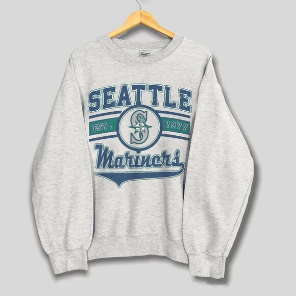 90s Vintage Seattle Mariners Baseball Sweatshirt, MLB Seattle Mariners Shirt Tee - Picture 1 of 2